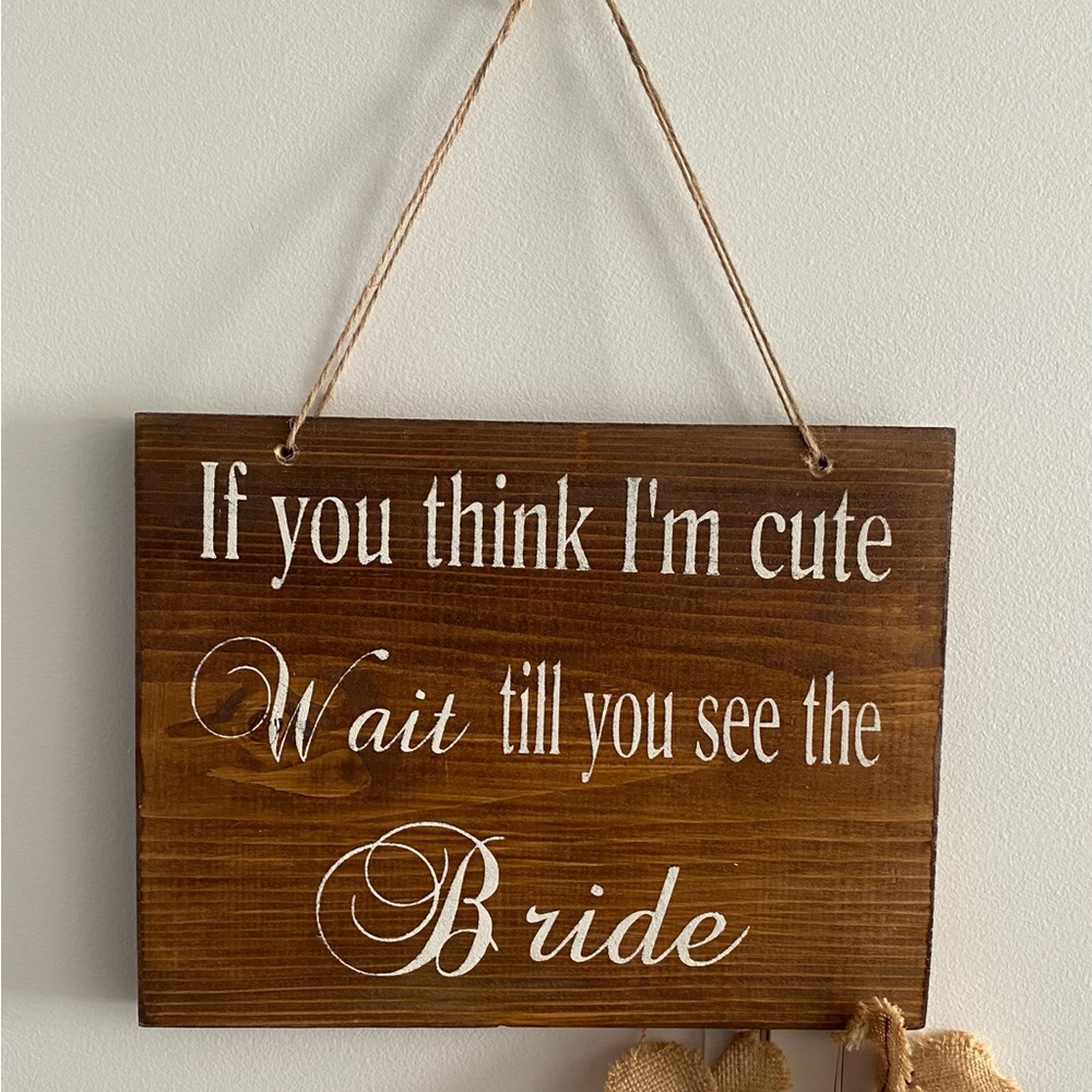 Little Bride Brown Wall Sign Decor